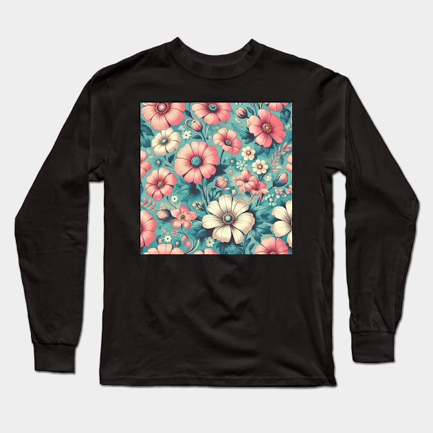 Pink Flowers Long Sleeve T-Shirt by Jenni Arts